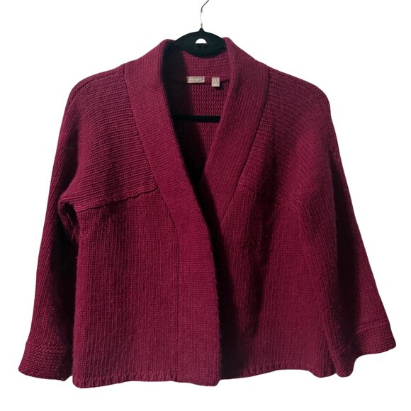 Halogen Cashmere Angora Cardigan Wine Burgundy – Women’s Small, EUC - Picture 1 of 13